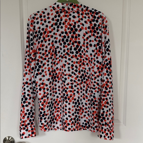 Halogen Orange & Blue Polka Dot Women's Top - Picture 4 of 5